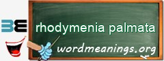WordMeaning blackboard for rhodymenia palmata